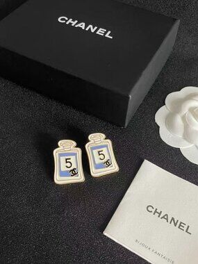 Authentic Chanel No.5 Perfume Bottle Stud Earrings